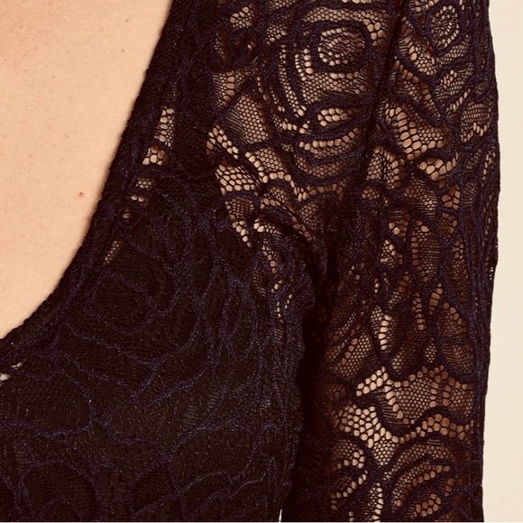 Free People Intimately Bodysuit Black Medium will fit 10-12 - Picture 3 of 7